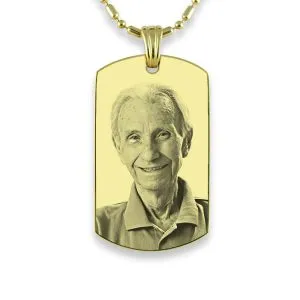 Gold Plate Medium Portrait Photo Pendant