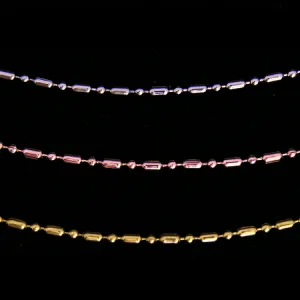 Rhodium, Gold and Rose Gold Plated Sausage Link Chain