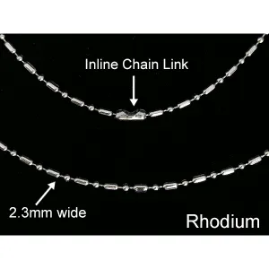 Rhodium Plated Sausage Link Chain