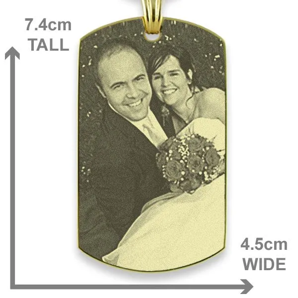 Gold Plate XL Portrait Medallion Photo Pendant Dimensions