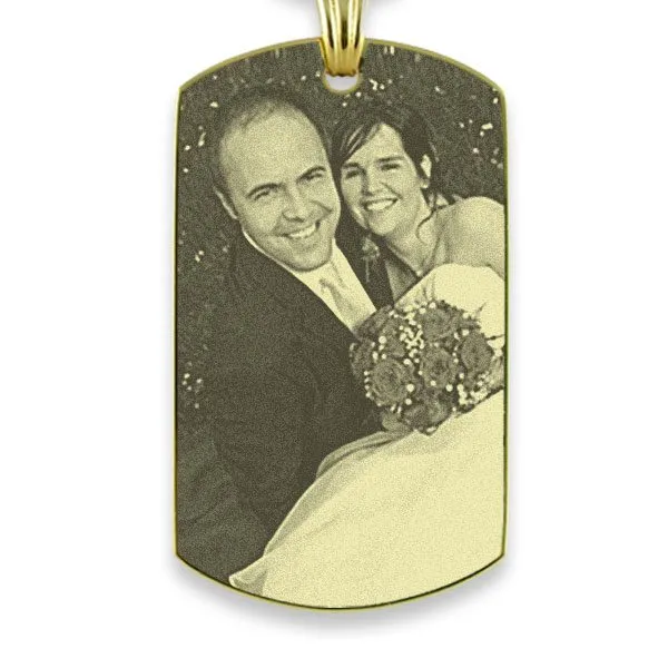 Gold Plate XL Portrait Medallion Photo Pendant