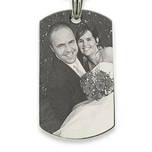 Rhodium Plate XL Portrait Medallion Photo Pendant