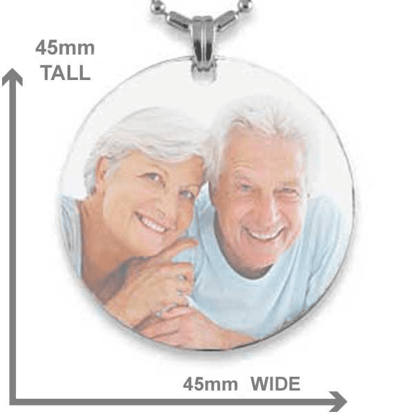 Rhodium Plate Large Colour Disc with measurements