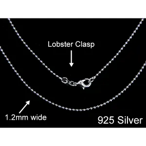 925 Silver Ball Chain