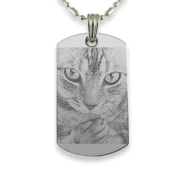 Rhodium Plate Medium Portrait Cat Keepsake