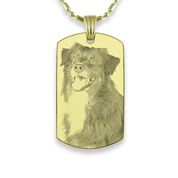 Gold Plate Medium Portrait Dog Keepsake