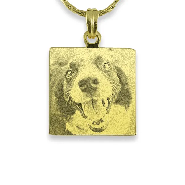 Gold Plate Square Dog Keepsake