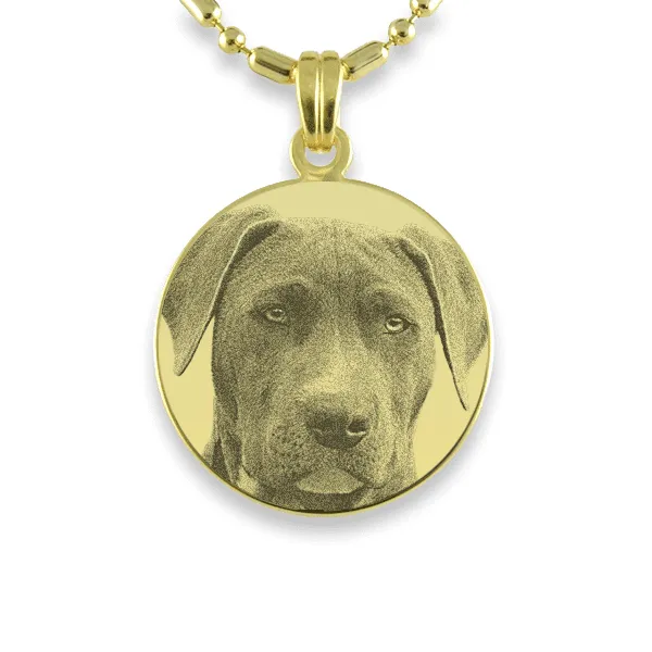 Gold Plate Medium Round Dog Keepsake