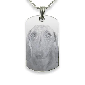 Rhodium Plate Medium Portrait Dog Keepsake