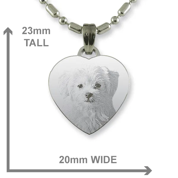 Dog Photo Keepsake - Small Heart Pendant - Image 2