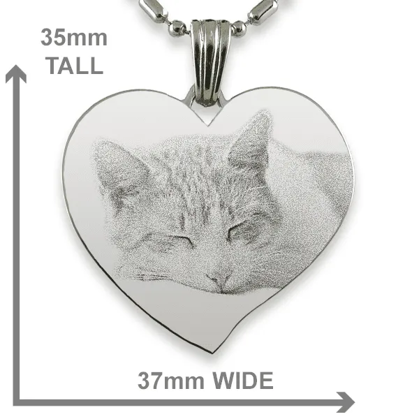 Cat Photo Jewellery - Large Curved Heart - Image 2