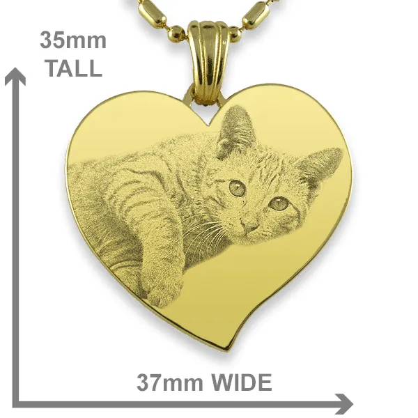 Gold Plate Curved Heart Cat Keepsake - Image 2