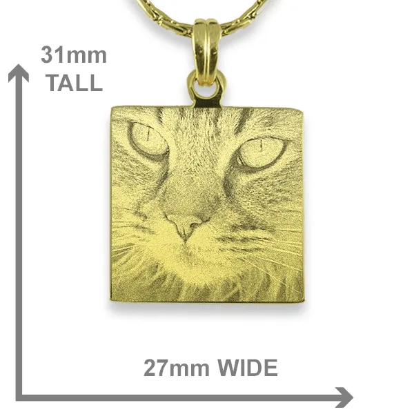 Gold Plate Square Cat Photo Keepsake - Image 2