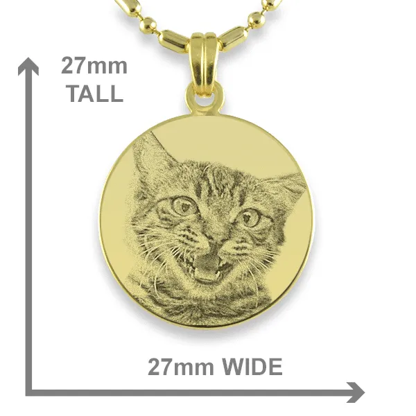 Gold Plate Round Pendant - Cat Jewellery Photo Keepsake - Image 2