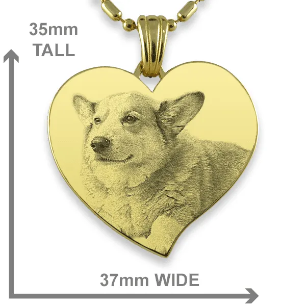 Dog Photo Keepsake - Gold Plate Large Curved Heart - Image 2