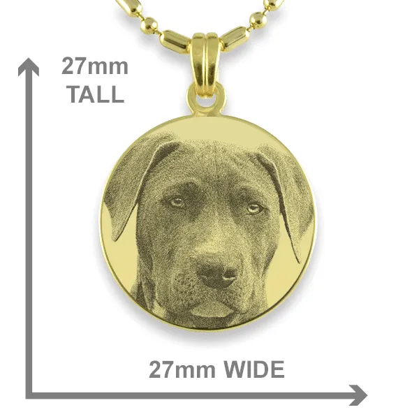 Dog Photo Keepsake - Gold Plate Medium Round - Image 2