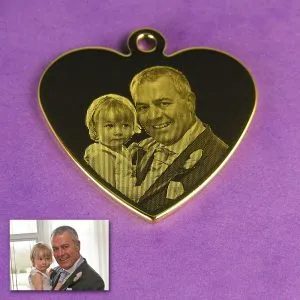 Gold Plated 925 Silver Heart Photo Pendant