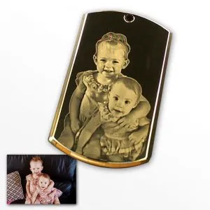 Gold Plate Deluxe Bevelled Portrait Photo Pendant