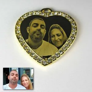 Gold Plate Diamante Heart