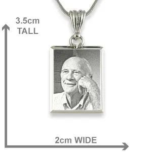 925 Silver Deluxe Bevelled Portrait Pendant Photo Pendant