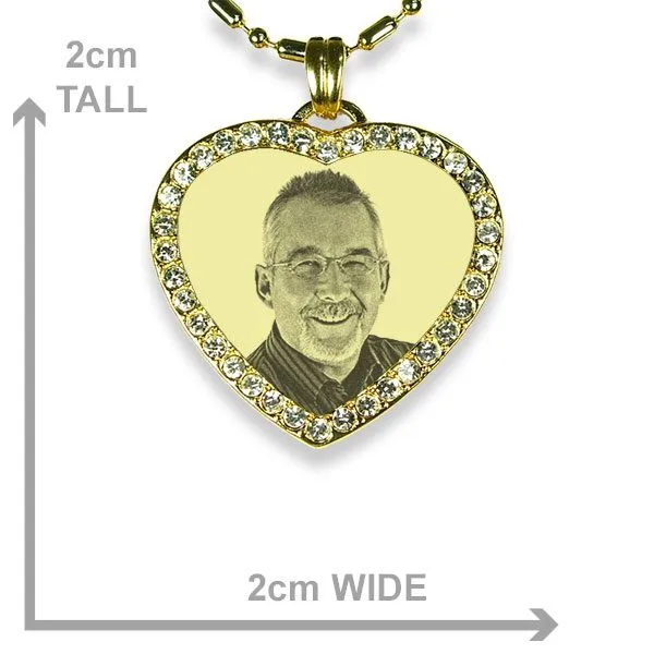 Gold Plated 925 Silver Diamate Heart Dimensions