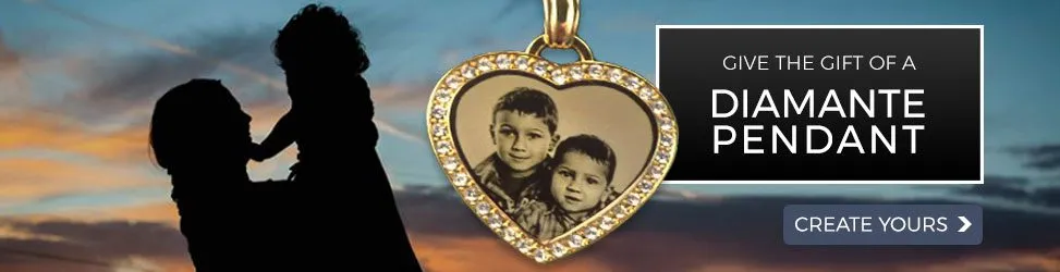 Diamante Photo Pendants