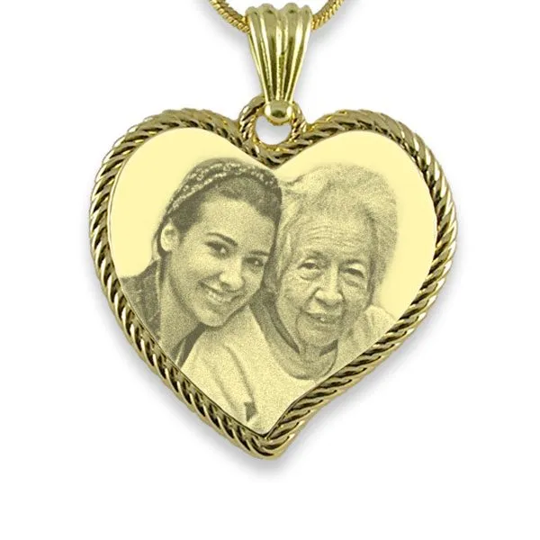 Gold Plate Heart Pendant - Personalised Photo Gift