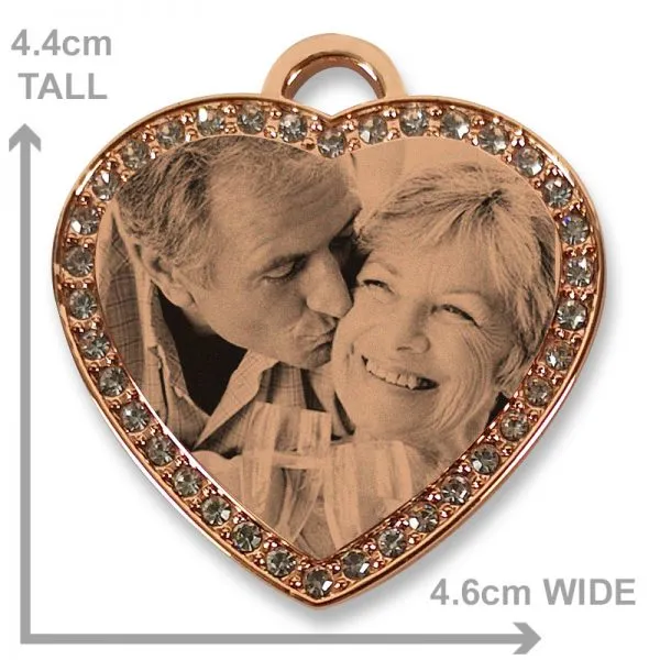 Rose Gold - Large Diamante Photo Pendant