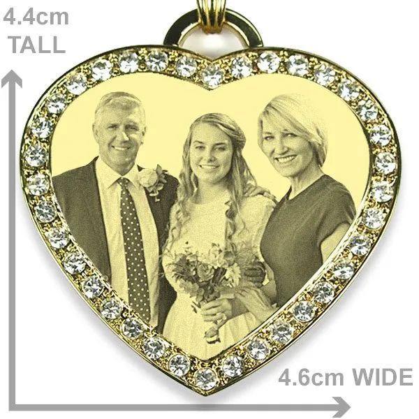 Large Heart Photo Pendant - Bride & Parents