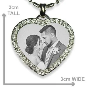 Diamante Photo Pendant of the Wedding Couple