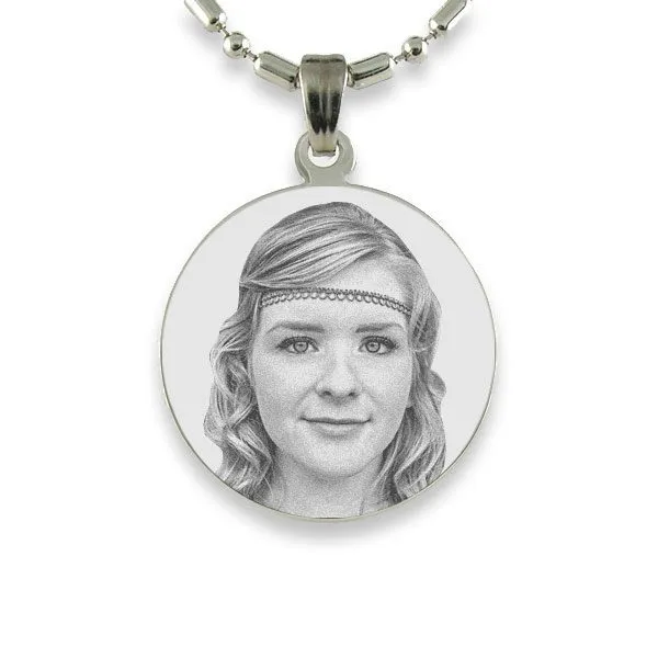 Round Brides Maid Photo Pendant