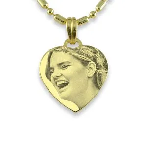 Brides Maid Small Gold Heart Photo Pendant