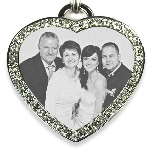 Large Diamante Heart Photo Pendant – Wedding Keepsake