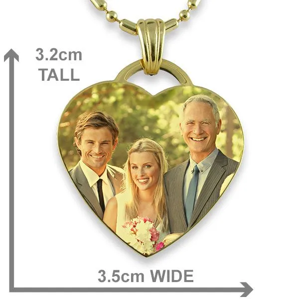 Gold Plate Large Heart – Colour Photo Wedding Keepsake - Image 2