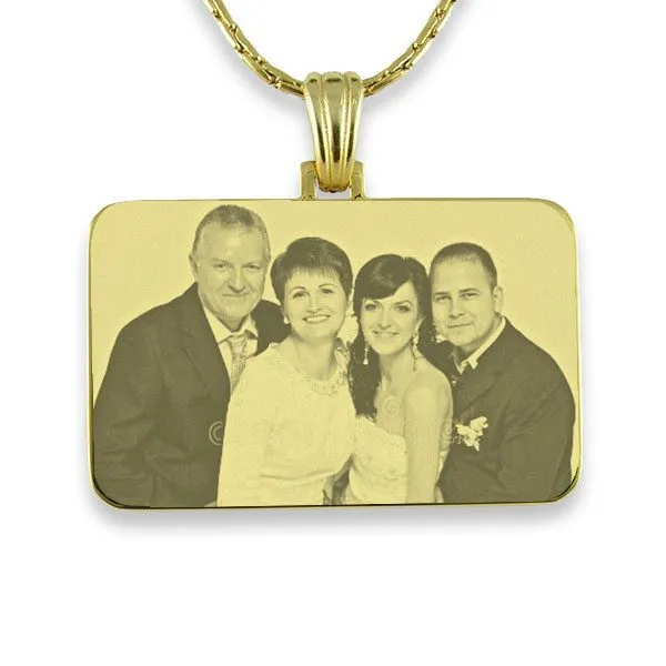 Gold Plate Family Wedding Keepsake Photo Pendant