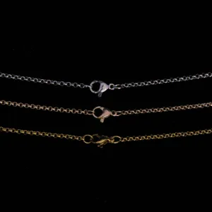 Stainless Steel, Rose Gold and Gold Plated Round Link Chain