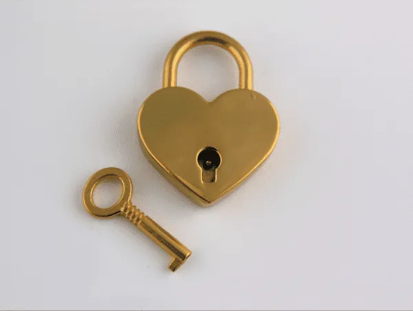 Gold Coloured Love Lock Photo Pendant