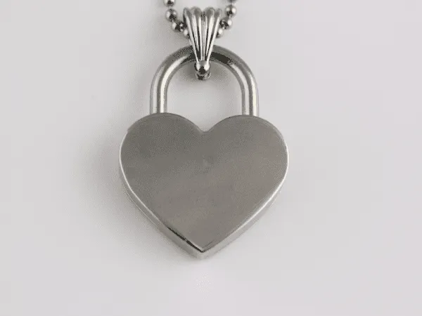 Silver Coloured Love Lock Photo Pendant