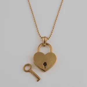 Gold Coloured Love Lock Photo Pendant