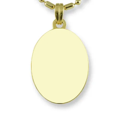 Blank face of Gold Plated Mini Oval Photo Pendant
