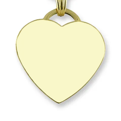 Gold Plate Large Drop Heart