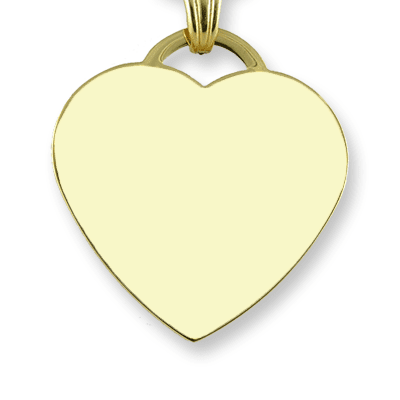 Gold Plate Large Drop Heart