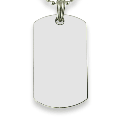 Blank face Rhodium Plate Large Dog Tag Colour Photo Pendant