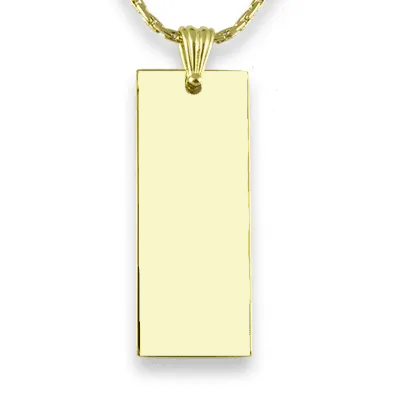 Rhodium Plate Long Rectangle Colour Photo Pendant Back