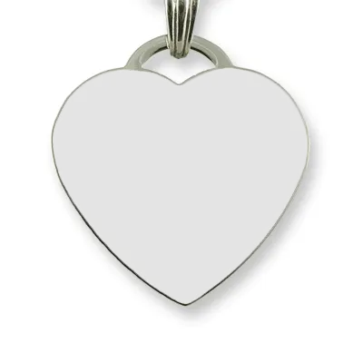 Rhodium Plate Large Drop Heart