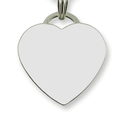 Rhodium Plate Large Drop Heart