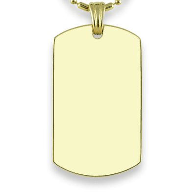 Blank face of Gold Plate Large ID-Tag Colour Photo Pendant