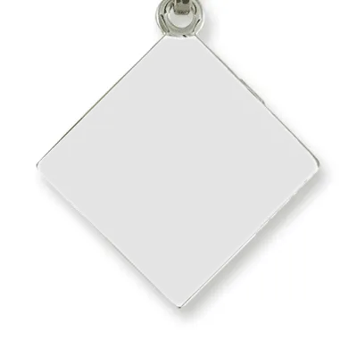 Blank Rhodium Plated Colour Diamond Drop Photo Pendant