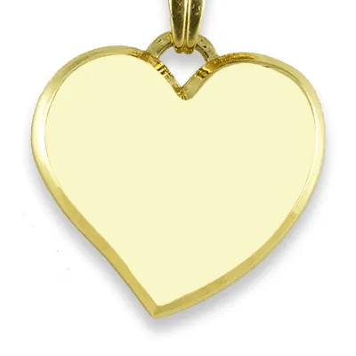 Blank Face Curved Bevelled Medium Heart Colour Photo Pendant