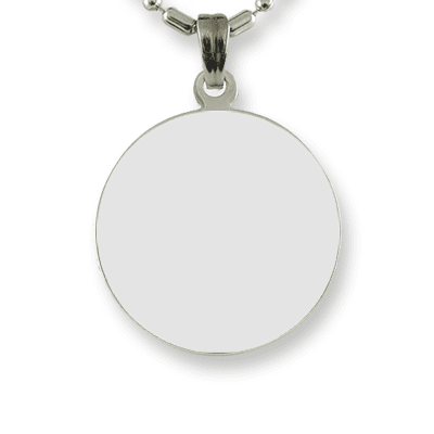 Blank face of Rhodium Medium Round Photo Pendant